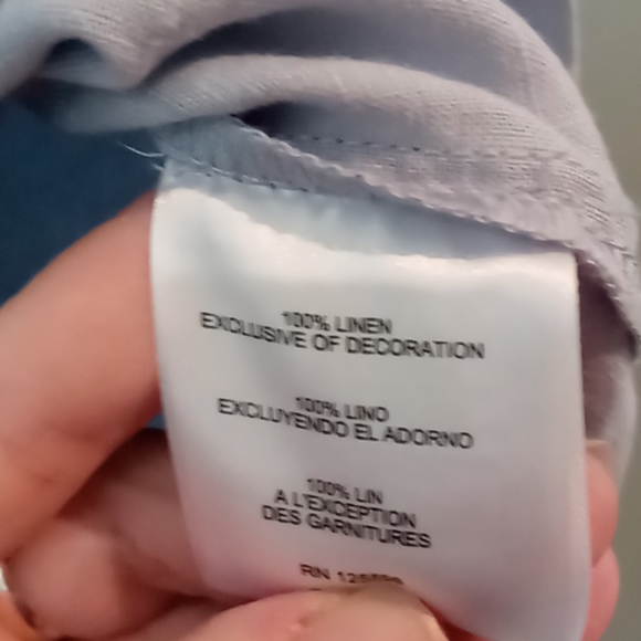 ELLEN TRACY Embroidered Linen Top - Picture 4 of 8